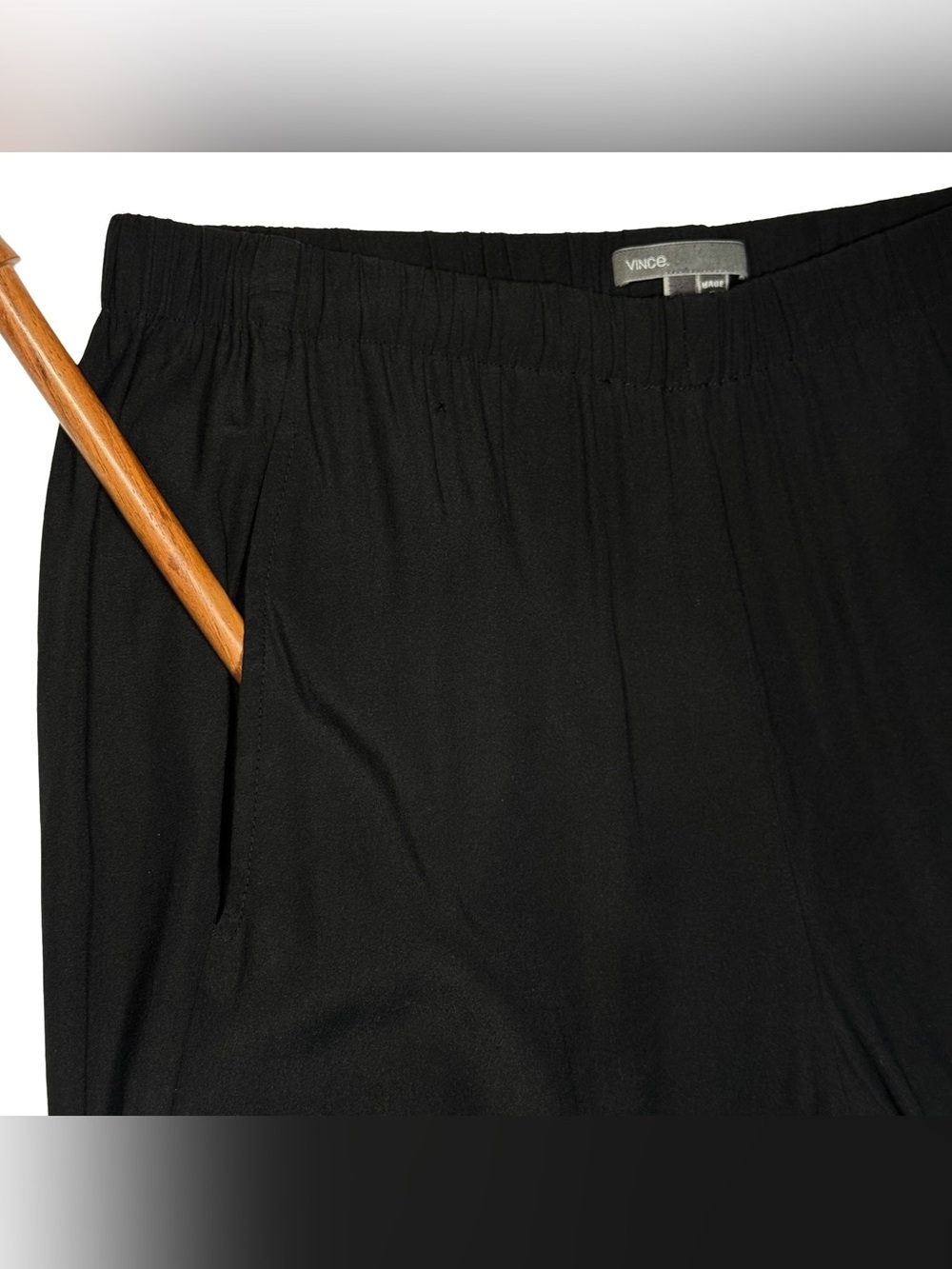 Vince Womens Silk Dress Pants Medium Black Tapered Relaxed Pull On Career Office - Picture 6 of 9